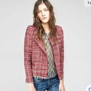 Isabel Marant Etoile Checked Fringe Boucle Jacket